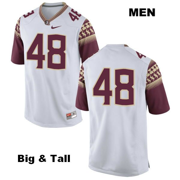 Men's NCAA Nike Florida State Seminoles #48 Armani Kerr College Big & Tall No Name White Stitched Authentic Football Jersey VTM4069FG